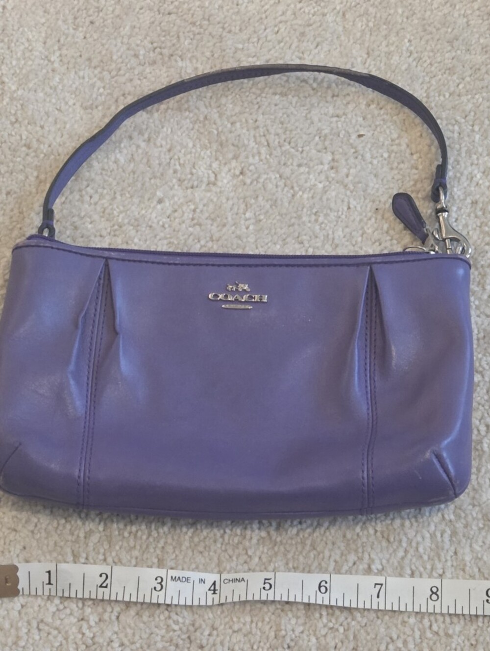Coach Purple Leather Wristlet Clutch